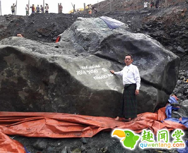 缅甸挖出巨型玉石：174吨，价值近两千万美元