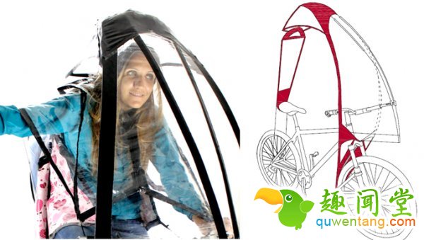 创意车用雨伞设计，给你的单车加前挡
