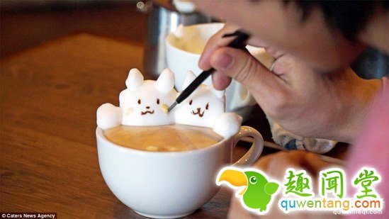 咖啡师创作3D拿铁,猫捉鱼那杯简直满满的脑洞~