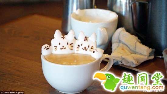 咖啡师创作3D拿铁,猫捉鱼那杯简直满满的脑洞~